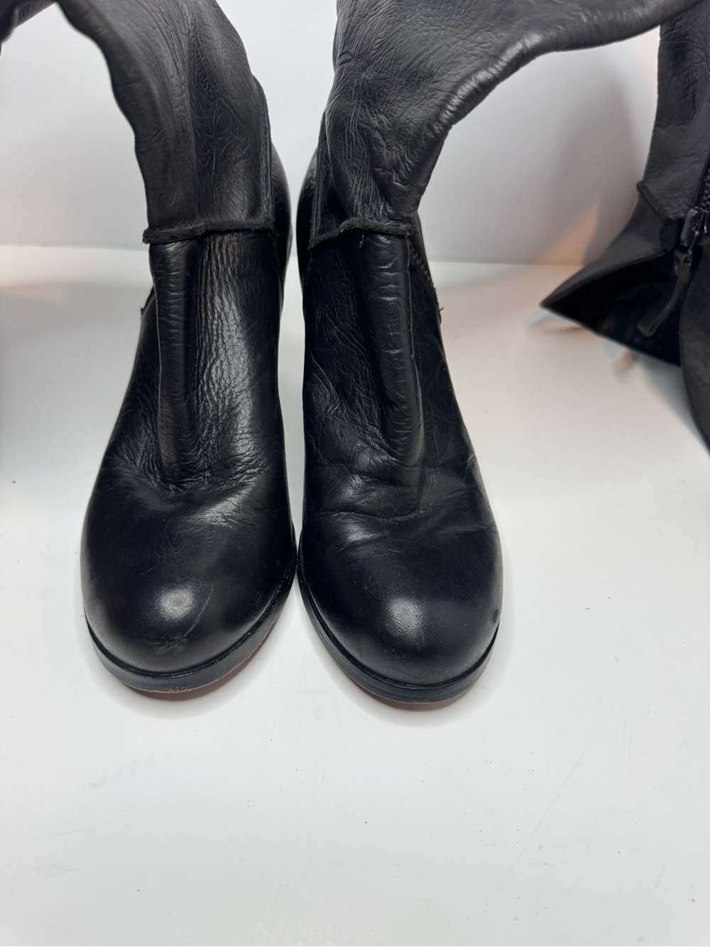 Modern Vintage Black Leather Boots Womens Size EU36.5